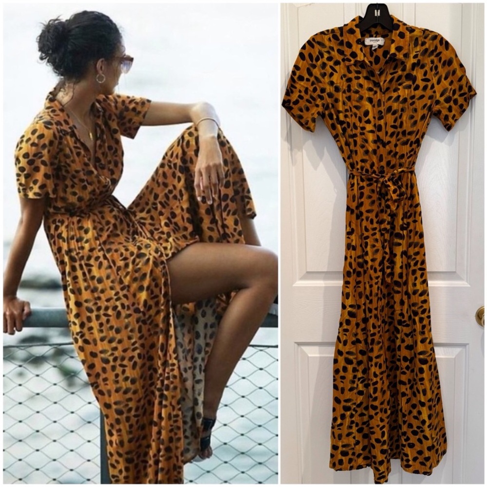 - Anthropologie Porridge Vianne Belted Maxi Dress Size 0 to 2 - Picture 2 of 13